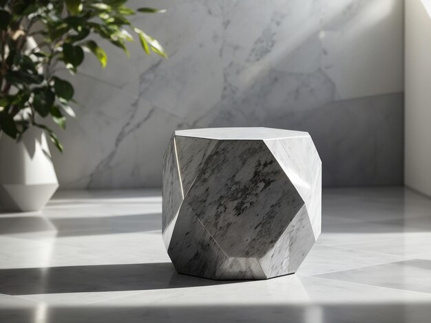 Contemporary Elegance Modern Geometric Gray Granite Stone