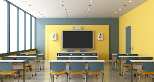 Contemporary empty classroom