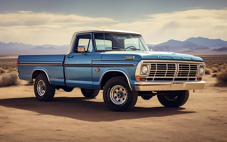 Photo contemporary ford f 150 with retro racing car flair generative ai