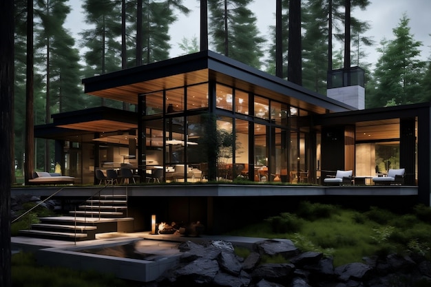 Contemporary Forest Home Generative AI