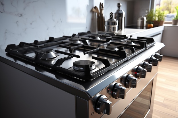 Contemporary Gas Stove in a Modern Kitchen