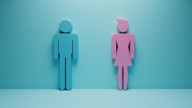 사진 현대 성별 아이콘 블루와 핑크 수치