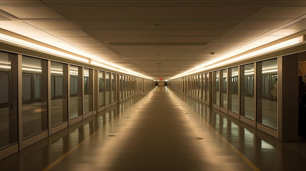 contemporary hallway of airport