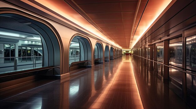現代の空港の廊下