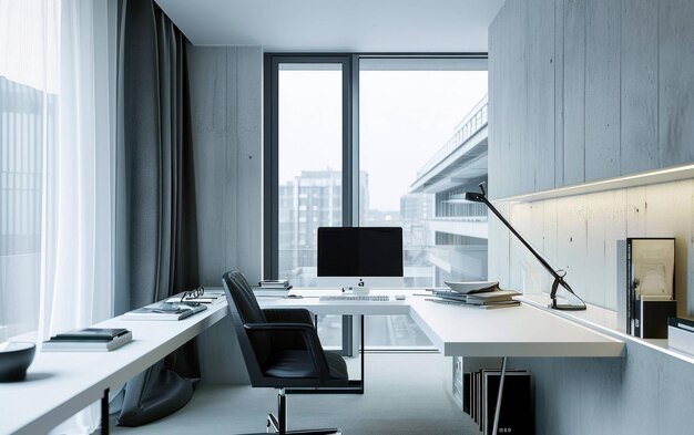 Contemporary home office with minimalist decor