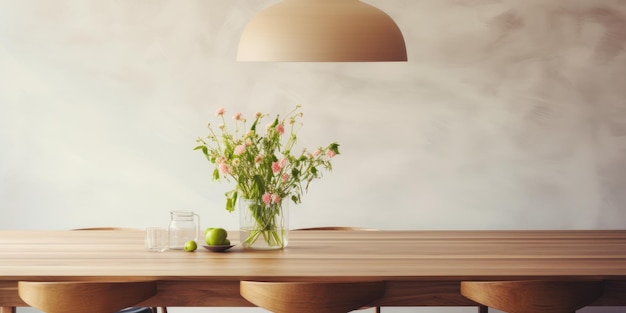 Contemporary homes dining room with wooden table and pendant light overhead