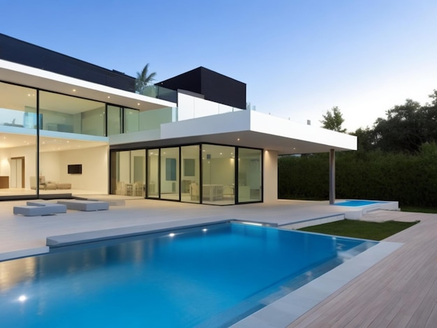 Contemporary house with pool