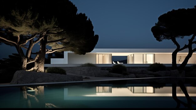 Photo contemporary houses design inspired by ibiza landscape architecture