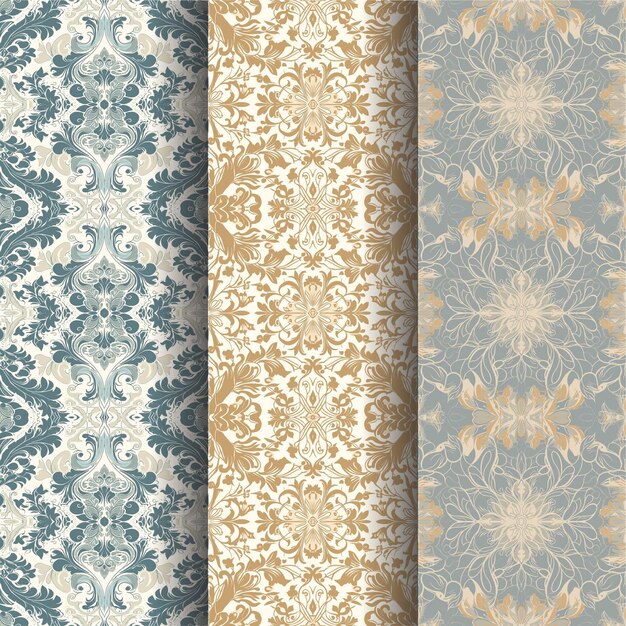 Contemporary Illustration Style Patterns for Modern Wallpaper Collection in luxury style