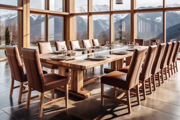 Contemporary Interior Design of Modern Dining Room Stylish Wooden Chairs for a Sophisticated Dining