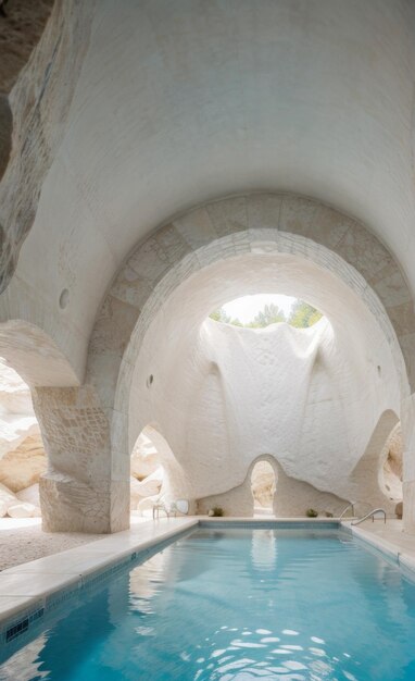 Photo contemporary interior render interior swimming pool 3d design