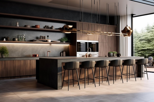 Contemporary kitchen interior design with modern elements