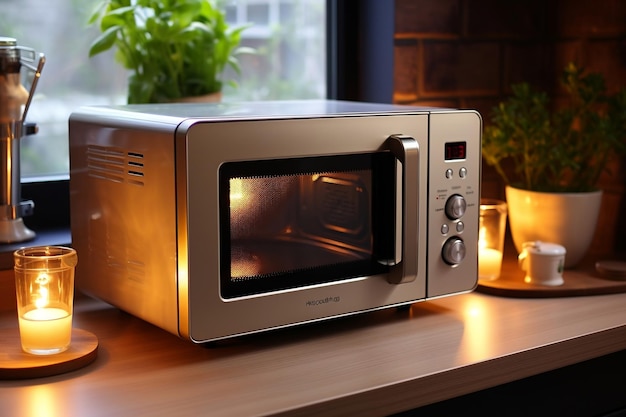 現代のキッチンマイクロ波オーブン AI
