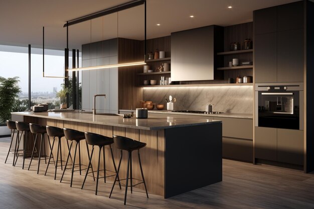 A contemporary kitchen with sleek cabinetry and st 00028 00