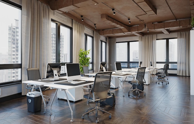 contemporary loft office