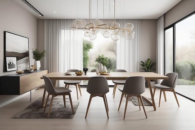 Contemporary Minimalist Dining Room Clean Lines Neutral Tones