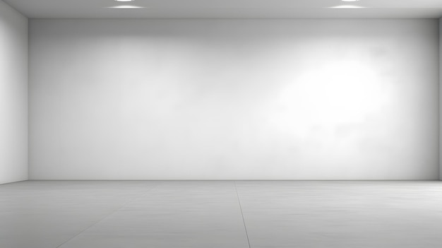 Современный минималистский пустой интерьер с глухой стеной