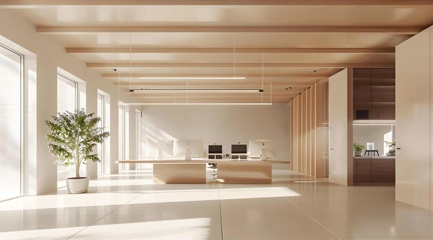 Photo contemporary minimalist office
