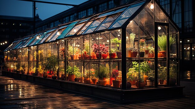 Photo contemporary_modernistic_greenhouse_with_coloured