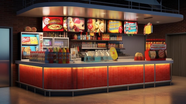 Contemporary Movie Theater Concession Stand AI generated