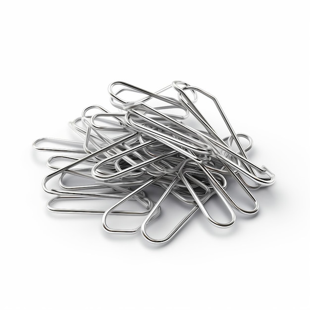 Contemporary Paper Clips on White Background