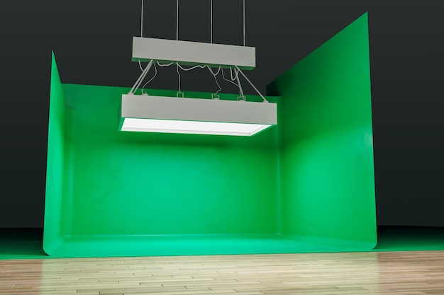 Contemporary photo studio with lighting equipment