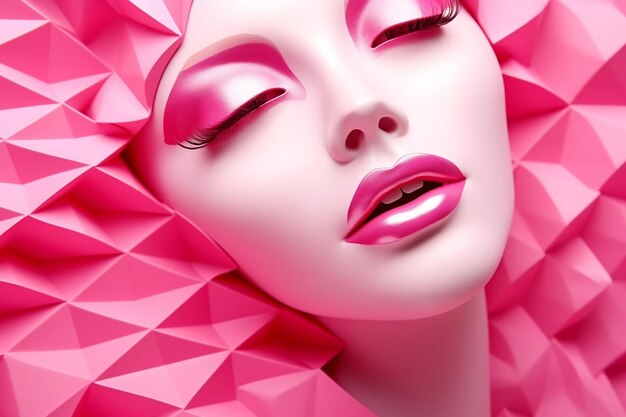 Contemporary Pink Background with Geometric Shapes for Design Generative Ai