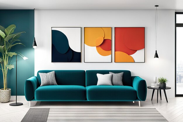 Contemporary Poster Mockup Modern Interior