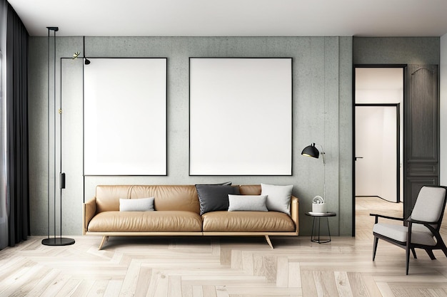 Contemporary Poster Mockup Modern Interior