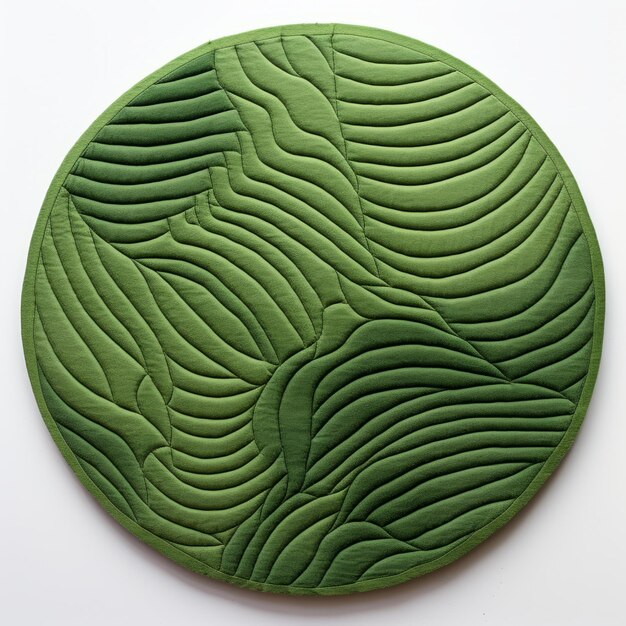 Contemporary quilts 3d fleece pattern decorated round with green coating