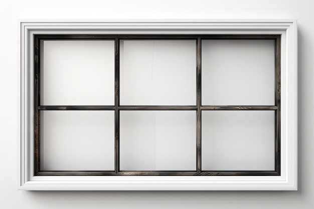 Contemporary residential window frame isolated on white