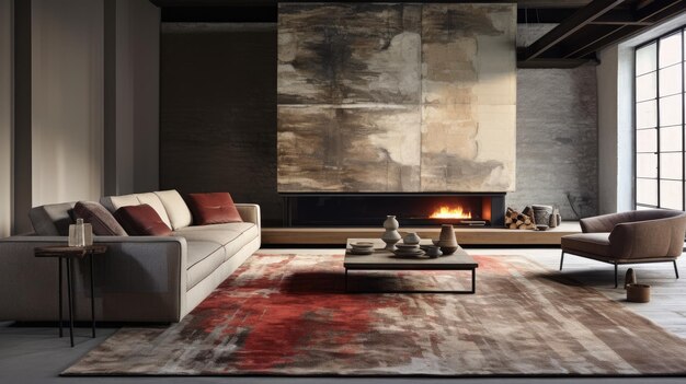 Contemporary rug for living space