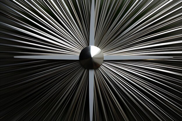 Photo contemporary sacred cross made of sleek metal rods and adorn cross palm sunday photo christian art