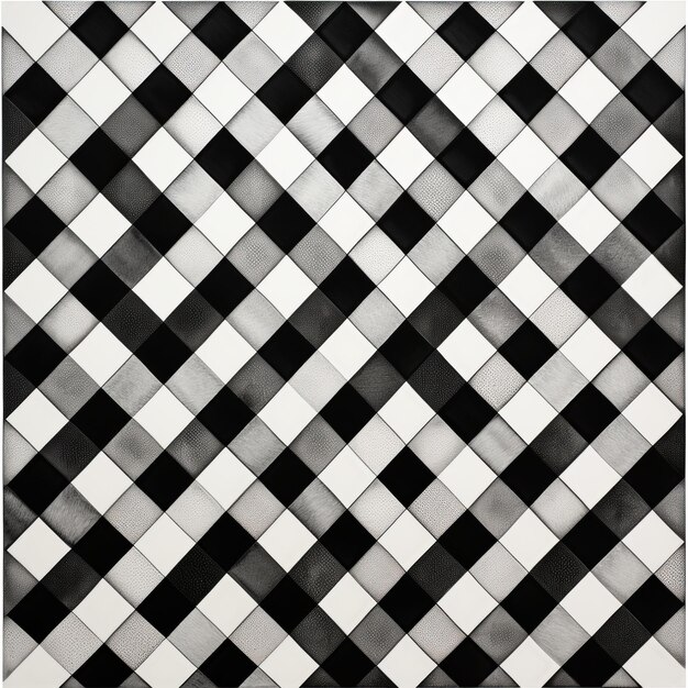 Contemporary Scandinavian Art Black And White Square Pattern