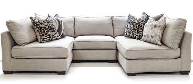 Photo contemporary sectional sofa with decorative throw pillows