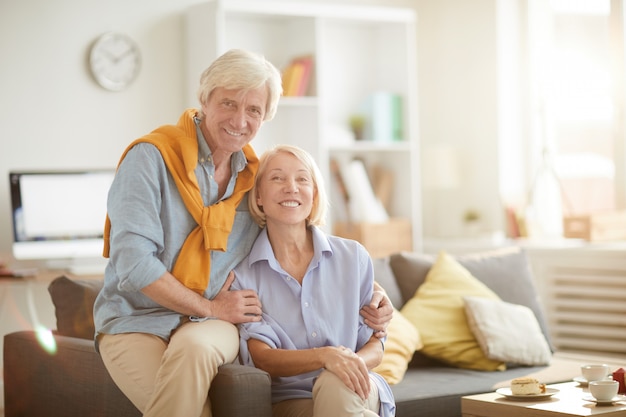 Contemporary Senior Couple Smiling Happily