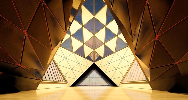 Contemporary triangle shape design modern Architecture building interior