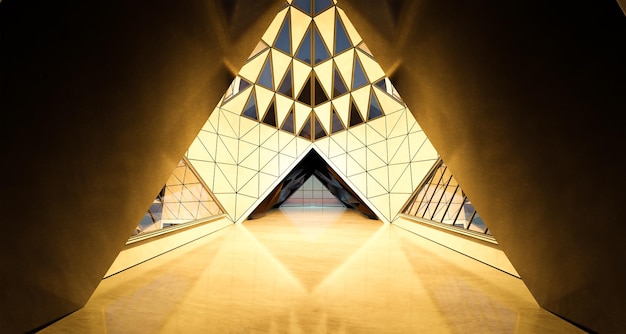 Contemporary triangle shape design modern Architecture building interior