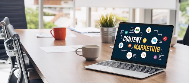 Foto content marketing per affari online ed e-commerce di tendenza