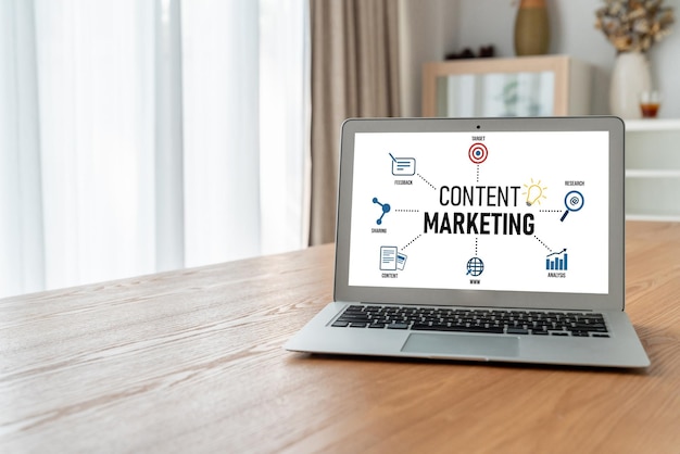 Foto contentmarketing voor moderne online business en e-commerce