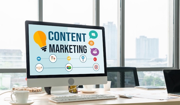 Foto contentmarketing voor moderne online business en e-commerce