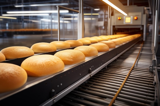 Конвейер непрерывного действия для хлебопекарни Горячая выпечка свежего хлеба Генерация Ai