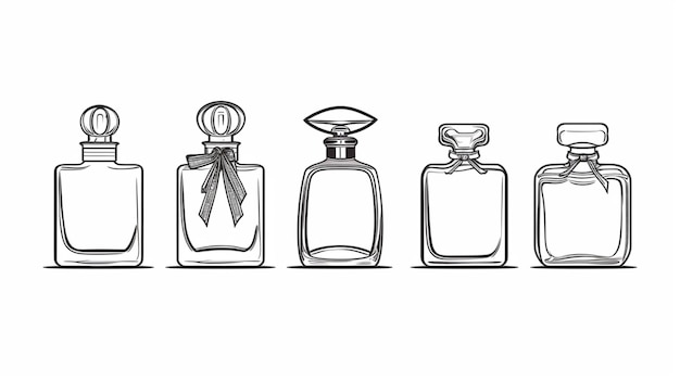 Photo continuous drawing art perfume bottle