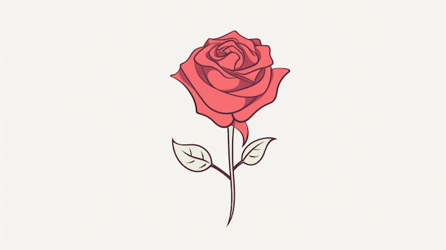 continuous drawing art simple rose