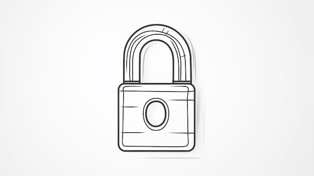 continuous line drawing lock symbol