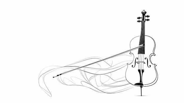 Foto violino con disegno a linea continua