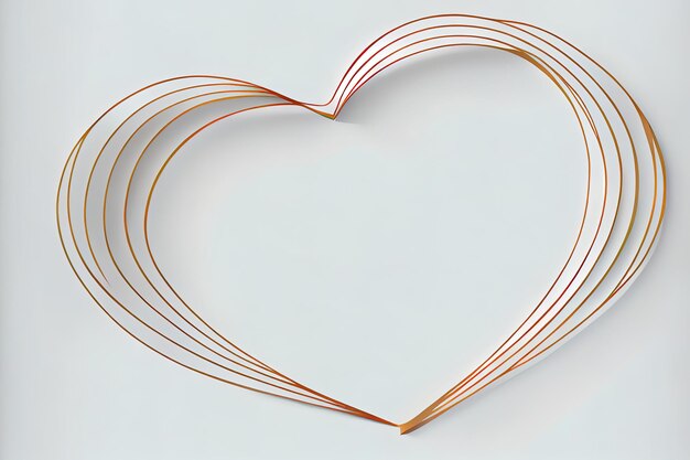 Photo continuous line heart shape border