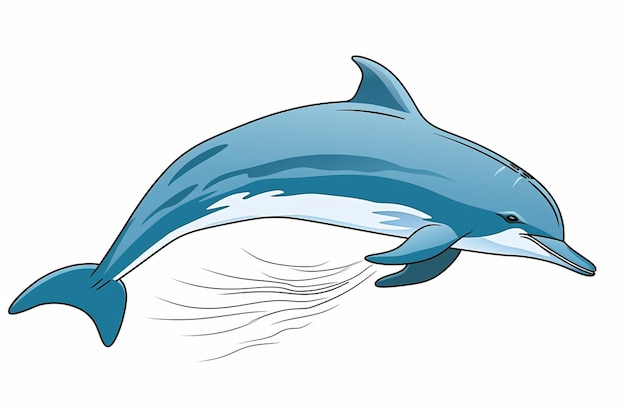 Непрерывное однолинейное искусство минимального дизайна дельфина кита