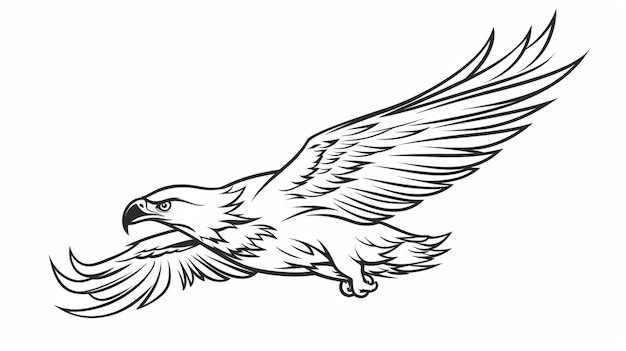 continuous single drawing line art eagle