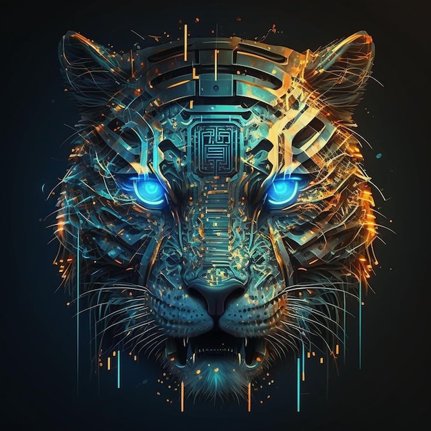 Contour of a robotic tiger head